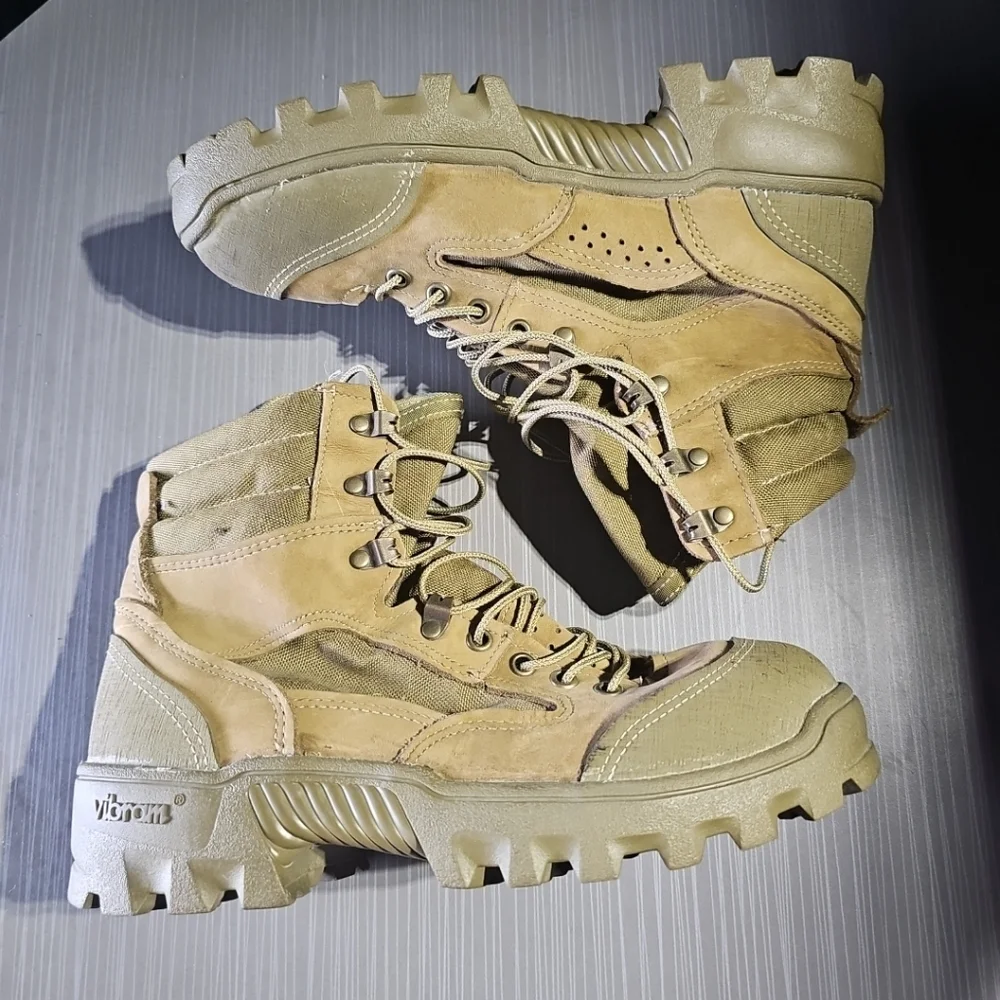 BELLEVILLE HKR/990‎ Size 6.0W Military Boots Tan Vibram Sole Excellent PreOwned